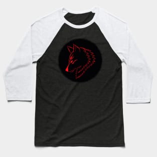 Red wolf head Baseball T-Shirt